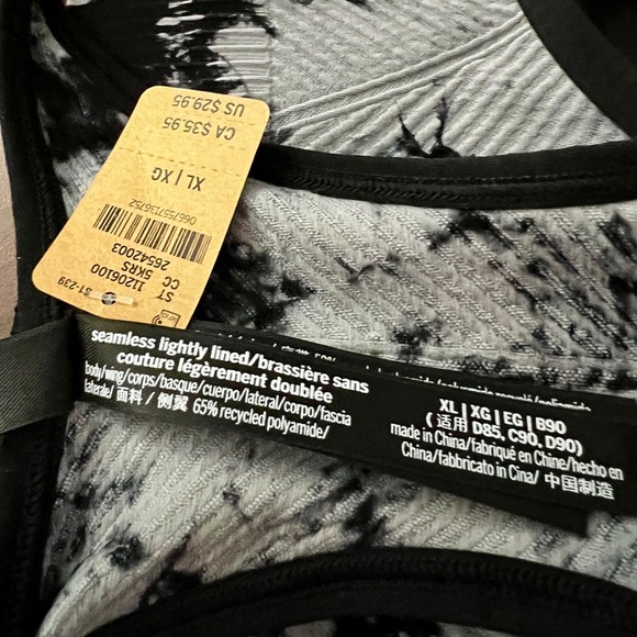 NWT Victoria’s Secret PINK Gray Tie Dye Seamless Lightly Lined Sports Bra VS XL - Picture 4 of 5